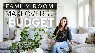 SMALL Family Room MAKEOVER!! Before and After TRANSFORMATION! Full tour..