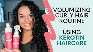 Volumizing Curly Hair Routine using Kerotin Haircare on Fine Curls