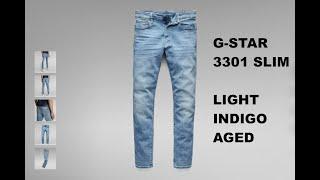 Unboxing G-STAR RAW Men's 3301 Slim Jeans | Colour: Light Indigo Aged