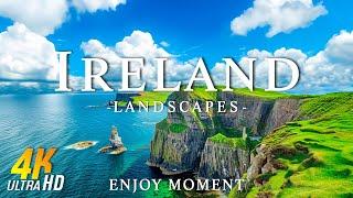 FLYING OVER IRELAND - Relaxing Music With Beautiful Natural Landscape - Videos 4K