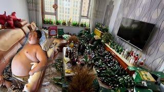Cleaning the home of an alcoholic. I bet you've never drunk that much alcohol in your entire life