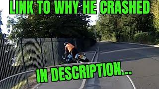 Rider crashes whilst doing U-Turn on test day. (Read description for explanation..)