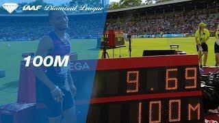 Andre de Grasse wins the Men's 100m in 9.69!!!!!!! - IAAF Diamond League Stockholm 2017