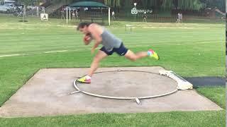 Adam Helcelet Shot Put side view training camp 2018