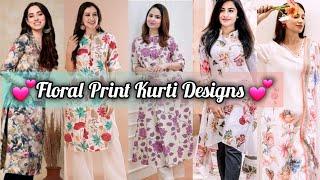 Latest Printed Kurti Designs 2024| Floral Print Kurti | Long Kurti Design for Women