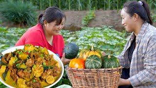 [Xia Jie in northern Shaanxi] The pumpkin in Xia Jie's field is ripe  and it is picked back and ste