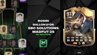 RODRI | ALL 16 SBCS | ( Easiest Way Possible ) | MadFut 25