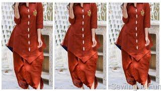 Unique kurti designs, cowl kurti dress, different types of kurti designs, peplum kurti, patiala suit