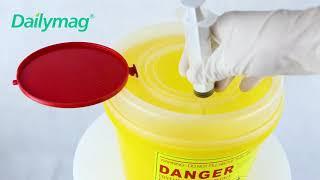 How to use Dailymag DMS-R6 6.0L medical sharps container