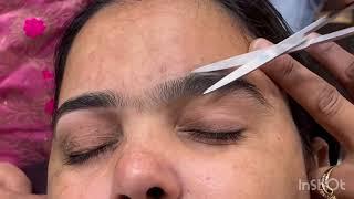 Thick eyebrow threading tutorial //eyebrow threading//threading tutorial//threading ️