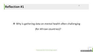 Mental health data Global evidence