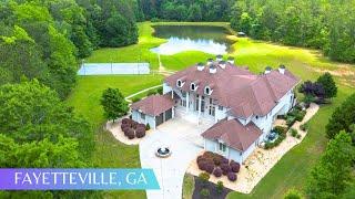 14,000 SQFT Home on 33 Acres w/Full Court Basketball Court + 2 Lakes FOR SALE South of Atlanta