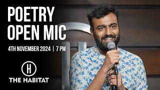 Live Poetry Open Mic at The Habitat 4th November 2024 | 7 PM