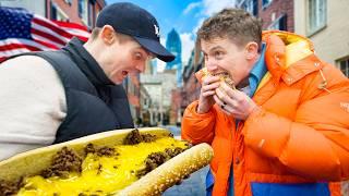 Two Brits try real Philly Cheesesteak for the first time!