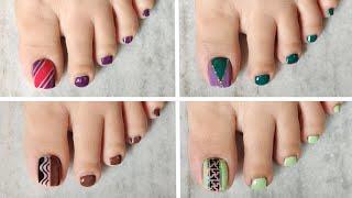 Best foot nail art ideas to do at home | Toe nail art using tape | Nail Delights 