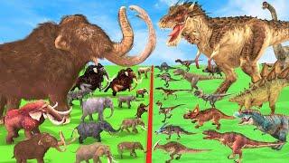 Prehistoric Animals Epic Battle - Woolly Mammoth Vs Extinct Dinosaurs vs Wild Animals  Animal Revolt