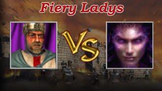 Richard vs Sarah Kerrigan | Fiery Ladys | Vorstellungs KI Kampf | Stronghold Crusader