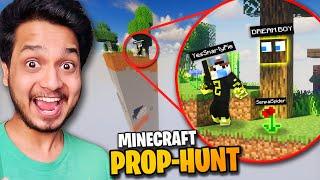 Funniest Prop Hunt on One Chunk Minecraft World @YesSmartyPie@DREAMBOYYT (Himlands Hide & Seek)