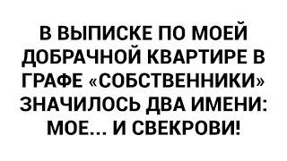 В выписке по моей добрачной квартире в графе «Собственники» значилось два имени: мое... и свекрови!