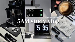 5AM study vlog | productive mornings, studying, coffee, taking notes