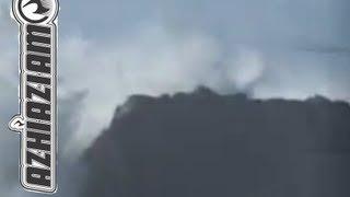 Huge waves on the California Coast smash into 60 ft Rock.