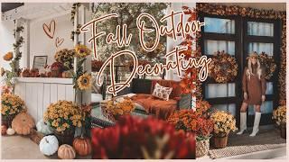 COZY FALL DECORATE WITH ME | FALL PATIO MAKEOVER | OUTDOOR FALL DECORATING IDEAS