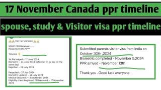 17 November Canada  ppr timeline today | Sowp, study visa, work permit and sowp ppr timeline today