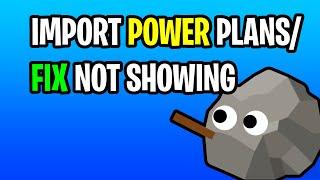 EASIEST WAY TO IMPORT POWER PLANS | FIX MISSING PLANS