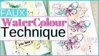 Faux Watercolor Stamping Technique with Nuvo Aqua Flow Pens