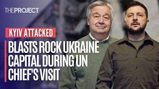 Blasts Rock The Ukraine Capital City Of Kyiv During UN Chief's Visit