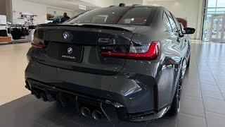 THE NEW 2025 BMW M3 COMPETITION IN DRAVIT GREY WITH RED INTERIOR