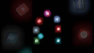 all social media neon glowing effect Download Neon pack black screen animation Png Download Glowing