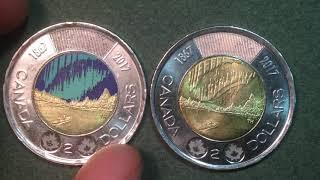 2015, 2016, 2017 Canada Two Dollar Coins