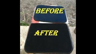 How to change the color of your carpet/floor mats for CHEAP using fabric spray paint!