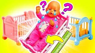 Scegliamo un lettino nuovo per la bambola Baby Born! Video per bambini e giochi con bambole