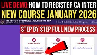 CA Inter Registration For Jan 2026 | How To Register CA Intermediate January 2026