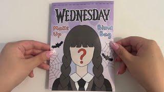 [Paper diy] Wednesday 웬즈데이 makeup & outfit blind bag 메이크업 블라인드백 ️ | paper doll blind bag 🩵