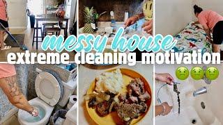 *MESSY* HOUSE EXTREME CLEANING MOTIVATION // get it all done + clean & cook with me