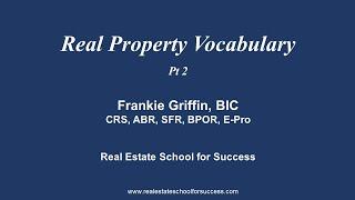 Real Property Vocabulary