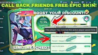 TRICK! CALL BACK FRIENDS FREE EPIC SKIN 2025! MOBILE LEGENDS BANG BANG