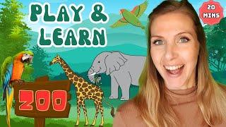 Toddler & Baby Fun Learning Video | Zoo Animals, Sounds, Colours | Learn Play & Sing with Mrs Honey