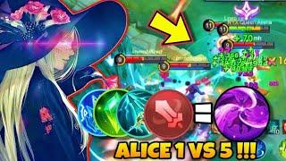 100% UNDERRATED REAL ALICE 1V5 TOTALLY INSANE!? ALMOST GOT SAVAGE | MLBB