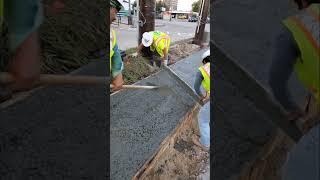 How To Create A Perfectly Finished Concrete Sidewalk #shorts  #concretework #concreteconstruction