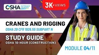 OSHA 10 Course Study Guide | Cranes and Rigging - Module 4 | Construction Training | OSHA 10 exam