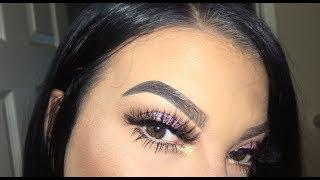 GET READY WITH ME! PURPLE GLITTER MAKEUP