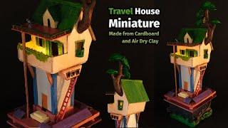 DIY Fairy House Using Cardboard and Air Dry Clay I Travel House I Miniature