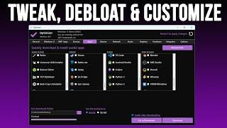 Tweak, Debloat, Customize and Clean your Windows PC with the Free Optimizer Tool