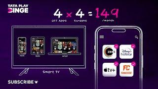Tata Play Binge | Upgrade Your Entertainment with Binge: 4 OTT Apps, 4 Screens, Rs. 149 Only