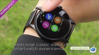 DX:K88H Round Screen Stainless Steel Strap IP54 Smart Watch w/ Heart Rate, Sleep Monitoring