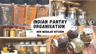 INDIAN KITCHEN & PANTRY ORGANIZATION | Non Modular Kitchen organization | Spice Cabinet Organization